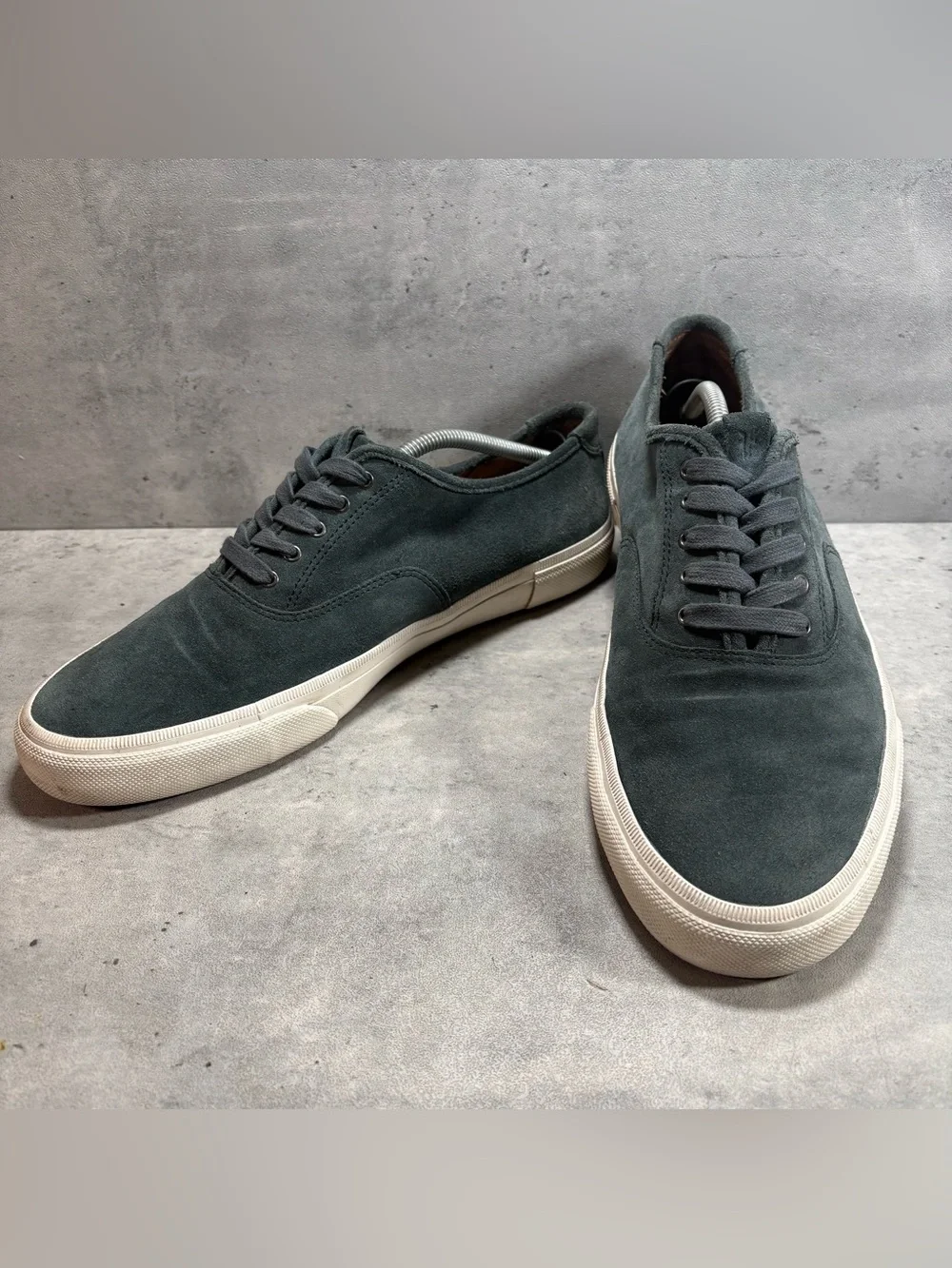 Frye‎ Ludlow Mens 12 Sneakers Canvas Green Leather Suede Lace Up Casual Shoes